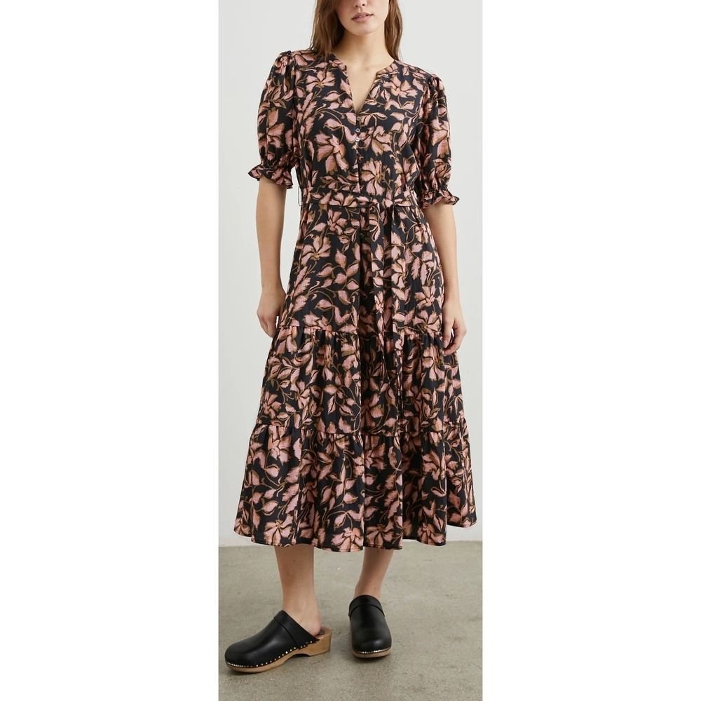 Rails Eliana Dress XL Floral Flowy Midi Boho Romantic Feminine Cottagecore Fall